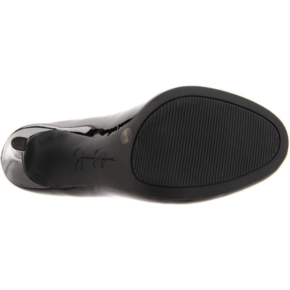 Jessica Simpson Black Patent Calie Round Toe Pump, Women's Size 5.5 - Picture 14 of 16